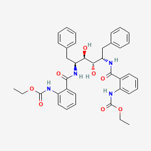 molecular formula C38H42N4O8 B12688178 L-Altritol, 1,2,5,6-tetradeoxy-2,5-bis((2-((ethoxycarbonyl)amino)benzoyl)amino)-1,6-diphenyl- CAS No. 173094-17-2