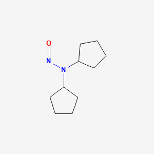 molecular formula C10H18N2O B12688217 Cyclopentanamine, N-cyclopentyl-N-nitroso- CAS No. 56420-30-5