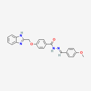 molecular formula C23H20N4O3 B12688266 4-(1H-Benzimidazol-2-ylmethoxy)-N'-((1E)-(4-methoxyphenyl)methylene)benzohydrazide CAS No. 73418-61-8