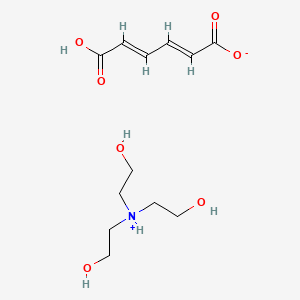 molecular formula C12H21NO7 B12688274 Tris(2-hydroxyethyl)ammonium hydrogen (E,E)-hexa-2,4-dienedioate CAS No. 94199-96-9