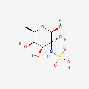 molecular formula C6H13NO8S B12688304 (1-4)-2-Deoxy-2-sulfoamino-beta-D-glucopyranuronan CAS No. 76081-95-3