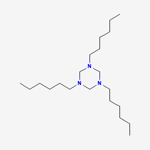 molecular formula C21H45N3 B12688327 1,3,5-Triazine, 1,3,5-trihexylhexahydro- CAS No. 113293-50-8