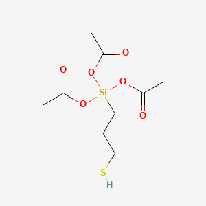 molecular formula C9H16O6SSi B12688341 Triacetoxy(3-mercaptopropyl)silane CAS No. 45189-99-9