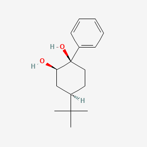 molecular formula C16H24O2 B12688345 1,2-Cyclohexanediol, 4-(1,1-dimethylethyl)-1-phenyl-, (1alpha,2alpha,4alpha)- CAS No. 4127-43-9