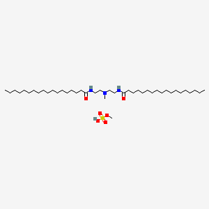molecular formula C42H87N3O6S B12688357 Methylbis(2-stearamidoethyl)ammonium methyl sulphate CAS No. 40196-09-6