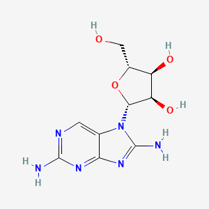 molecular formula C10H14N6O4 B12688409 7-Ribofuranosyl-7H-purine-2,8-diamine CAS No. 1089-92-5