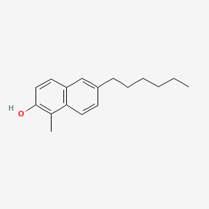 molecular formula C17H22O B12688413 2-Naphthol, 6-hexyl-1-methyl- CAS No. 17324-15-1