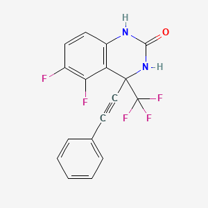 molecular formula C17H9F5N2O B12688453 2(1H)-Quinazolinone, 5,6-difluoro-3,4-dihydro-4-(phenylethynyl)-4-(trifluoromethyl)- CAS No. 214287-75-9