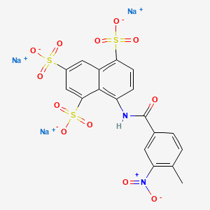 molecular formula C18H11N2Na3O12S3 B12688476 Trisodium 8-((4-methyl-3-nitrobenzoyl)amino)naphthalene-1,3,5-trisulphonate CAS No. 69031-54-5