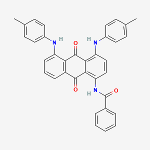 molecular formula C35H27N3O3 B12688520 Benzamide, N-(9,10-dihydro-4,5-bis((4-methylphenyl)amino)-9,10-dioxo-1-anthracenyl)- CAS No. 43095-70-1