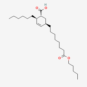 molecular formula C26H46O4 B12688535 2-Cyclohexene-1-octanoic acid, 5(or 6)-carboxy-4-hexyl-, pentyl ester CAS No. 68330-69-8