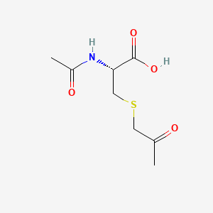 molecular formula C8H13NO4S B12688540 L-Cysteine, N-acetyl-S-(2-oxopropyl)- CAS No. 45122-45-0