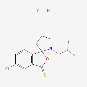 molecular formula C15H19Cl2NOS B12688560 Spiro(benzo(c)thiophene-1(3H),2'-pyrrolidin)-3-one, 5-chloro-1'-(2-methylpropyl)-, hydrochloride CAS No. 83962-51-0