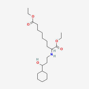 molecular formula C22H41NO5 B12688587 Diethyl 2-[(3-cyclohexyl-3-hydroxypropyl)amino]nonanedioate CAS No. 65706-29-8