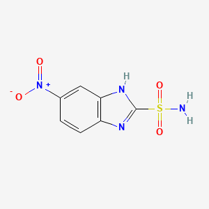 molecular formula C7H6N4O4S B12688603 1H-Benzimidazole-2-sulfonamide, 5-nitro- CAS No. 115243-31-7