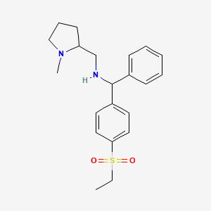 molecular formula C21H28N2O2S B12688621 N-((4-(Ethylsulphonyl)phenyl)benzyl)-1-methylpyrrolidine-2-methylamine CAS No. 93980-96-2