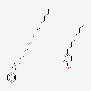molecular formula C39H67NO B12688641 benzyl-hexadecyl-dimethylazanium;4-octylphenolate CAS No. 93981-92-1