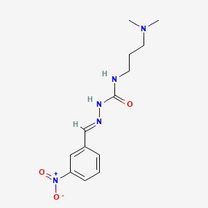 molecular formula C13H19N5O3 B12688658 N-(3-(Dimethylamino)propyl)-2-((3-nitrophenyl)methylene)hydrazinecarboxamide CAS No. 180045-59-4