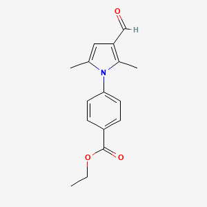 molecular formula C16H17NO3 B1268866 Ethyl 4-(3-formyl-2,5-dimethyl-1H-pyrrol-1-yl)benzoate CAS No. 52034-37-4