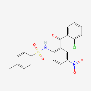 molecular formula C20H15ClN2O5S B12688693 N-(2-(2-Chlorobenzoyl)-4-nitrophenyl)-p-toluenesulphonamide CAS No. 94107-56-9