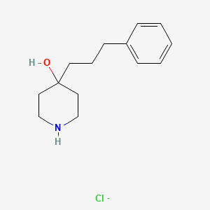 molecular formula C14H21ClNO- B12688694 4-Hydroxy-4-(3-phenylpropyl)piperidinium chloride CAS No. 83763-30-8