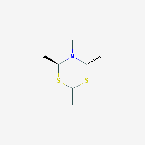 molecular formula C7H15NS2 B12688696 1,2,4,6-Tetramethylthialdine CAS No. 37434-57-4