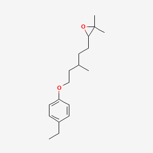 molecular formula C18H28O2 B12688700 Oxirane, 3-(5-(4-ethylphenoxy)-3-methylpentyl)-2,2-dimethyl- CAS No. 52388-21-3