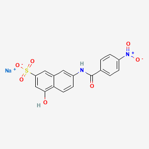 molecular formula C17H11N2NaO7S B12688720 Sodium 4-hydroxy-7-((4-nitrobenzoyl)amino)naphthalene-2-sulphonate CAS No. 94232-37-8