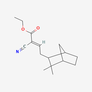 molecular formula C16H23NO2 B12688749 Ethyl 2-cyano-4-(3,3-dimethylbicyclo(2.2.1)hept-2-yl)-2-butenoate CAS No. 79569-93-0