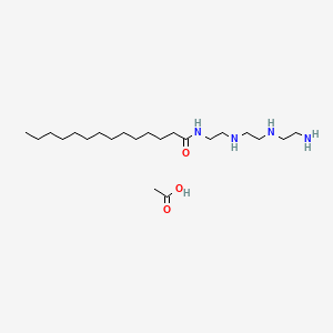molecular formula C20H44N4O.C2H4O2<br>C22H48N4O3 B12688766 N-(2-((2-((2-Aminoethyl)amino)ethyl)amino)ethyl)myristamide monoacetate CAS No. 93942-06-4