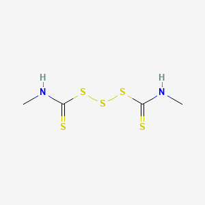 molecular formula C4H8N2S5 B12688806 N(1),N(3)-Dimethyl-1,3-trisulfanedicarbothioamide CAS No. 5439-56-5
