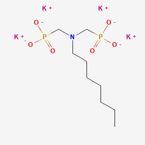 molecular formula C9H19K4NO6P2 B12688952 Tetrapotassium ((heptylimino)bis(methylene))bisphosphonate CAS No. 94277-95-9