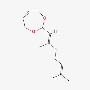molecular formula C14H22O2 B12688984 2-(2,6-Dimethyl-1,5-heptadienyl)-4,7-dihydro-1,3-dioxepin CAS No. 94231-45-5