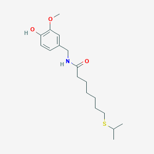 molecular formula C18H29NO2S B012689 N-Vanillyl-7-isopropylthioheptanamide CAS No. 101517-14-0