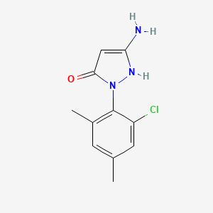 molecular formula C11H12ClN3O B12689090 5-Amino-2-(2-chloro-4,6-dimethylphenyl)-2,-dihydro-3H-pyrazol-3-one CAS No. 94247-40-2