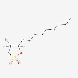 molecular formula C12H23BrO3S B12689114 4-Bromo-5-nonyl-1,2-oxathiolane 2,2-dioxide CAS No. 58568-60-8