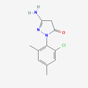 molecular formula C11H12ClN3O B12689126 5-Amino-2-(2-chloro-4,6-dimethylphenyl)-2,4-dihydro-3H-pyrazol-3-one CAS No. 54241-45-1