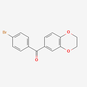 molecular formula C15H11BrO3 B1268913 甲苯酮，(4-溴苯基)(2,3-二氢-1,4-苯并二氧杂环-6-基)- CAS No. 101018-99-9
