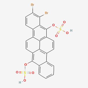 molecular formula C24H12Br2O8S2 B12689172 Dibromodibenzo(b,def)chrysene-7,14-diyl bis(hydrogen sulphate) CAS No. 93941-72-1