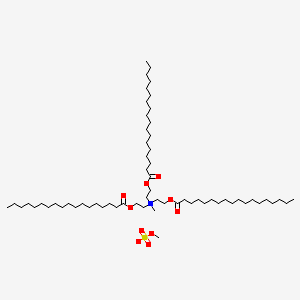 molecular formula C62H123NO10S B12689235 Methyltris(2-((1-oxooctadecyl)oxy)ethyl)ammonium methyl sulphate CAS No. 32208-02-9