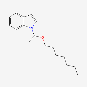 molecular formula C17H25NO B12689265 1-(1-(Heptyloxy)ethyl)-1H-indole CAS No. 41969-49-7