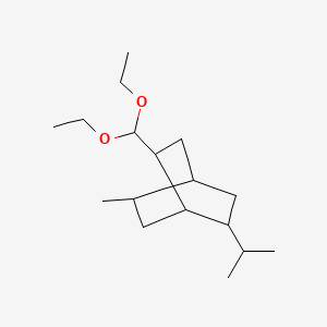 molecular formula C17H32O2 B12689271 2-(Diethoxymethyl)-5-methyl-7-(1-methylethyl)bicyclo(2.2.2)octane CAS No. 84522-31-6
