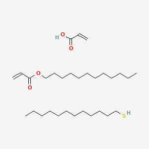 molecular formula C30H58O4S B12689286 2-Propenoic acid, telomer with 1-dodecanethiol and dodecyl 2-propenoate CAS No. 201947-87-7