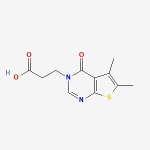 molecular formula C11H12N2O3S B1268934 3-(5,6-二甲基-4-氧代噻吩[2,3-d]嘧啶-3(4H)-基)丙酸 CAS No. 450394-89-5