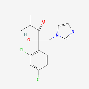 molecular formula C15H16Cl2N2O2 B12689399 3-Pentanone, 2-(2,4-dichlorophenyl)-2-hydroxy-1-(1H-imidazol-1-yl)-4-methyl- CAS No. 107659-24-5