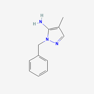 B1268944 2-Benzyl-4-methyl-2H-pyrazol-3-ylamine CAS No. 3528-49-2