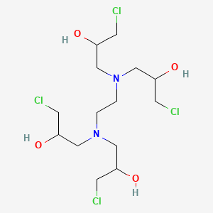 molecular formula C14H28Cl4N2O4 B12689454 1,1',1'',1'''-(Ethylenedinitrilo)tetrakis(3-chloropropan-2-ol) CAS No. 67699-50-7