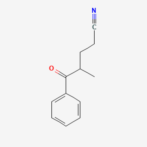 molecular formula C12H13NO B12689507 Valeronitrile, 4-benzoyl- CAS No. 38425-80-8