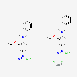 molecular formula C32H36Cl4N6O2Zn B12689524 zinc;4-[benzyl(methyl)amino]-3-ethoxybenzenediazonium;tetrachloride CAS No. 4421-50-5