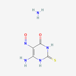 molecular formula C4H7N5O2S B12689583 6-Amino-2,3-dihydro-5-nitroso-2-thioxopyrimidin-4(1H)-one, ammonium salt CAS No. 204701-10-0